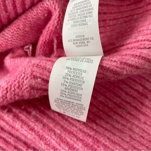 Aerie Women's Soft Pink Oversized Drop Shoulder Crewneck Sweater Size Small - Picture 4 of 7